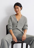 Organic cotton long sleeve cardigan in grey