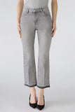 Grey jeans with studs and hem detail