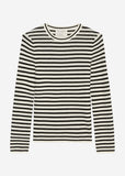 Slim fit black and white knitted sweater