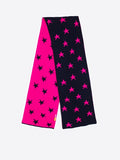 Navy and fuschia scarf with star pattern