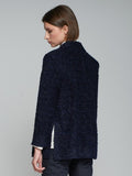 Relaxed navy boucle jacket