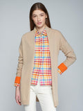 Cardigan in camel and orange