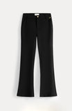 Black wide leg trousers in stretch fabric