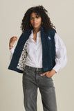 Navy gilet in teddy fake fur