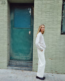 Wide leg jeans in cream