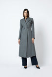 Wool blend long grey coat