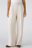 Satin effect Palazzo trousers in light stone