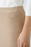 Long a line knitted skirt in biscuit beige