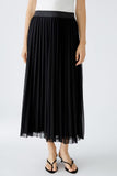 Long pleated tulle skirt in black