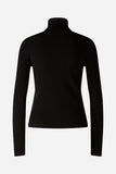 Black poloneck ribbed sweater