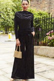 Ava jumpsuit in black velvet