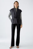 Black padded gilet with knitted back