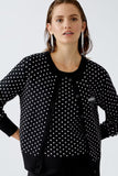 Cropped cardigan in black with spot in light grey