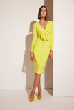 Lemon Lime Dress with 3/4 sleeves