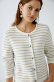 Beige and off white box cardigan