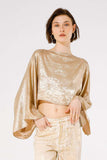 Gold lamé loose fit cape style top