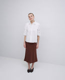 Poplin shirt with lace edging