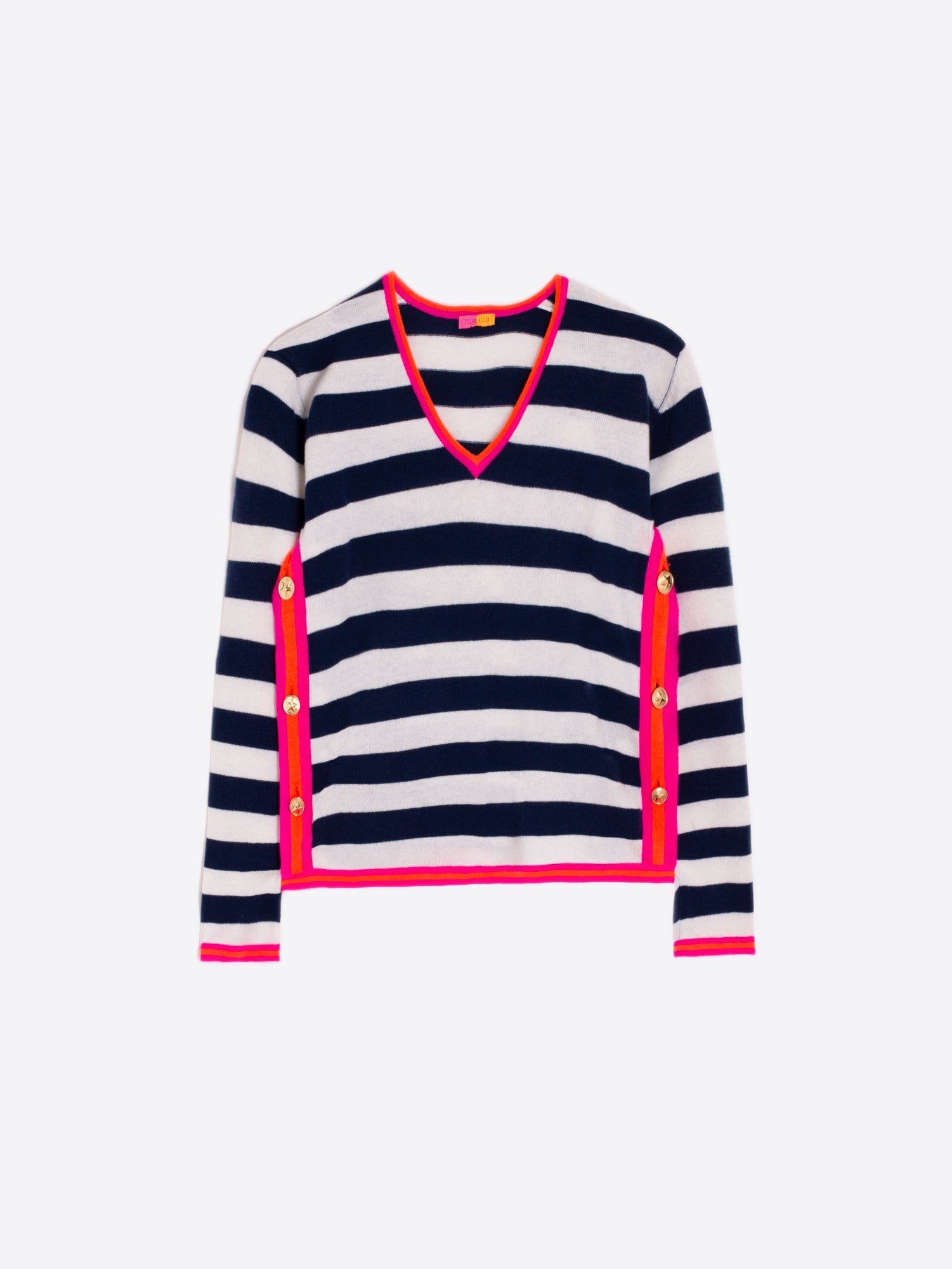 Jersey Navy and Ecru Striped Sweater