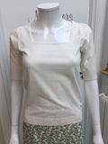 Cream Square Neck Top