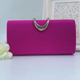 Magenta satin clutch