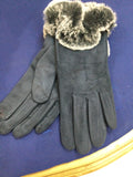 Navy Furry Gloves