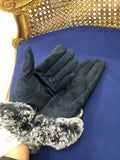 Navy Furry Gloves