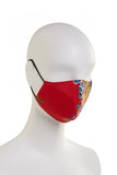 Red Floral Reversible Mask